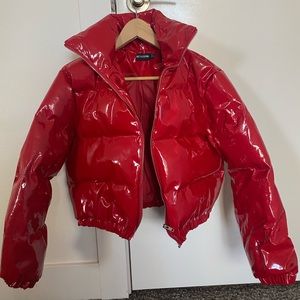 PLT Red Cropped Jacket